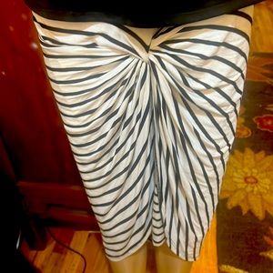 Black and  /off white striped skirt